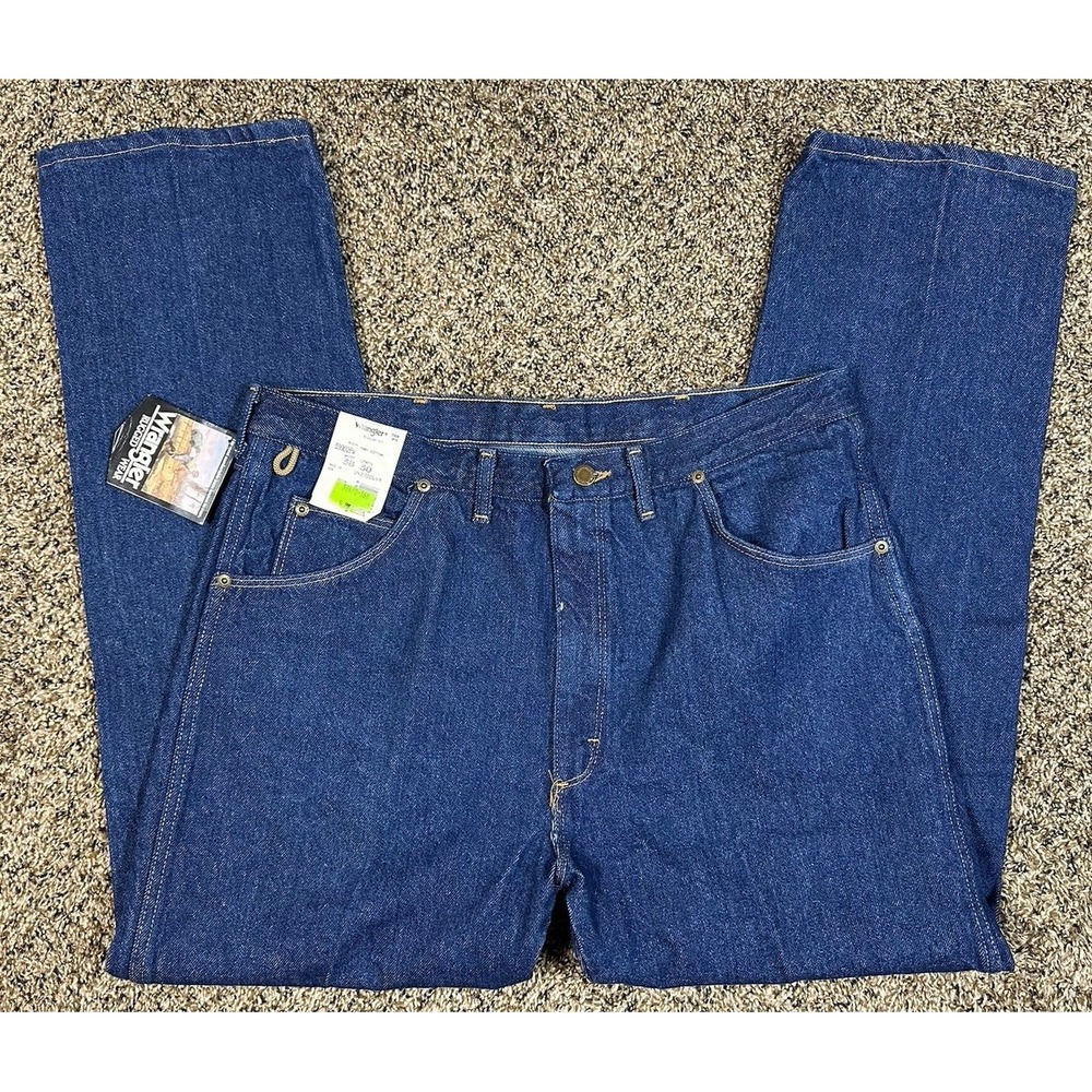 Vintage NWT Wrangler Blue Rugged Wear Regular Fit Denim Jeans Men's Sz‎ 38x30